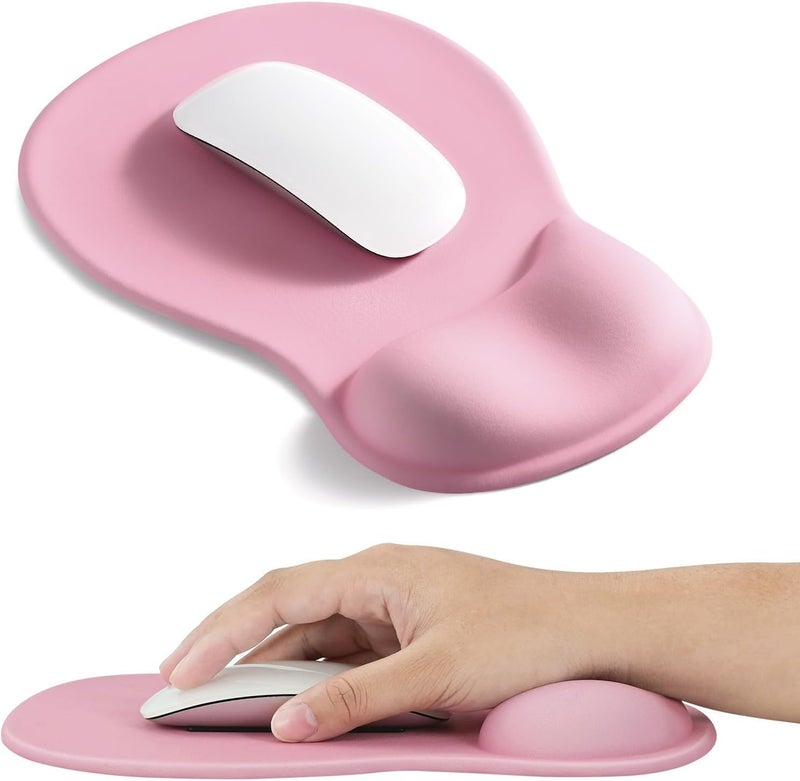 Eoocoo Ergonomic Mouse Pad with Gel Wrist Rest Support Middle Concave Design, Relieve Wrist Pain Mousepad, Non-Slip Base for Laptop, Computer, Office Desk Accessories for Women, Carpal Tunnel Syndrome - Image 1